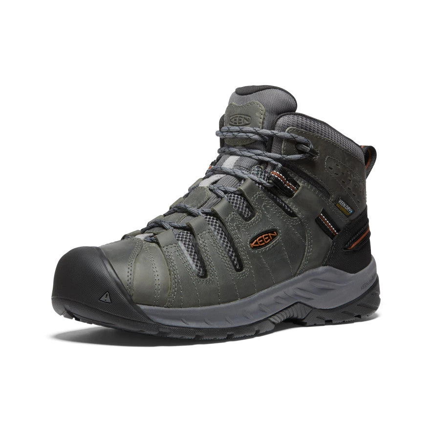 Keen Men's Flint II Waterproof Mid (Soft Toe) | Steel Grey/Tortoise Shell 3 Keen Men's Flint II Waterproof Mid (Soft Toe) | Steel Grey/Tortoise Shell - Image 3
