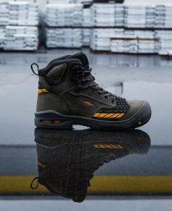 Keen Men's Troy 6" Waterproof Boot (Carbon-Fiber Toe) | Magnet/Black -Shoe Sale Store 1025697 PDP RightImage