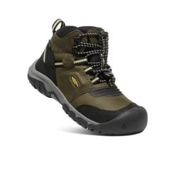 Keen Big Kids' Ridge Flex Waterproof Boot | Dark Olive/Dusky Citron -Shoe Sale Store 26e630dd37e27f7aa6e96e397597d5aef03686b9