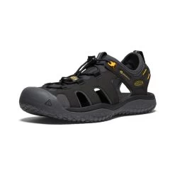 Keen Men's SOLR Sandal | Black/Gold -Shoe Sale Store 4f9d4fef36224e34361722a76993fa5fa49aa10e