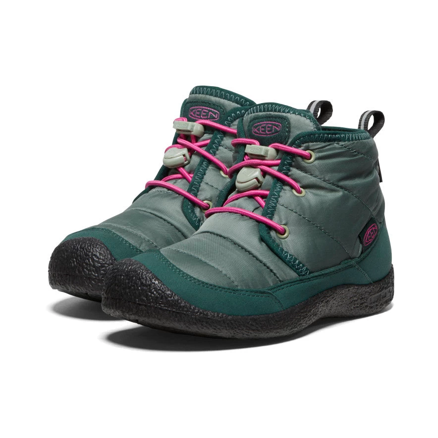 Keen Big Kids' Howser II Waterproof Chukka | Dark Forest/Fuchsia Purple 2 Keen Big Kids' Howser II Waterproof Chukka | Dark Forest/Fuchsia Purple - Image 2