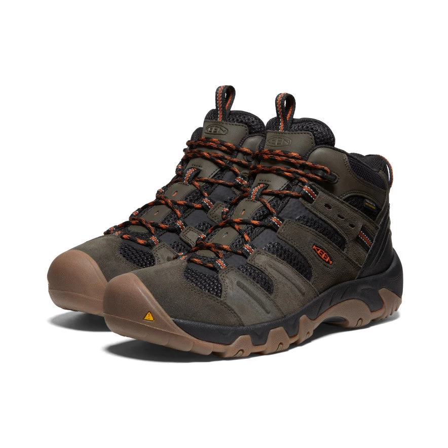 Keen Men's Headout Waterproof Hiking Boot | Black Olive/Fossil Orange 2 Keen Men's Headout Waterproof Hiking Boot | Black Olive/Fossil Orange - Image 2