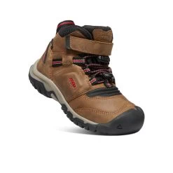 Keen Little Kids' Ridge Flex Waterproof Boot | Bison/Red Carpet -Shoe Sale Store de3ec95ae7be4b6b35a36910a5512e66f4f42e2b