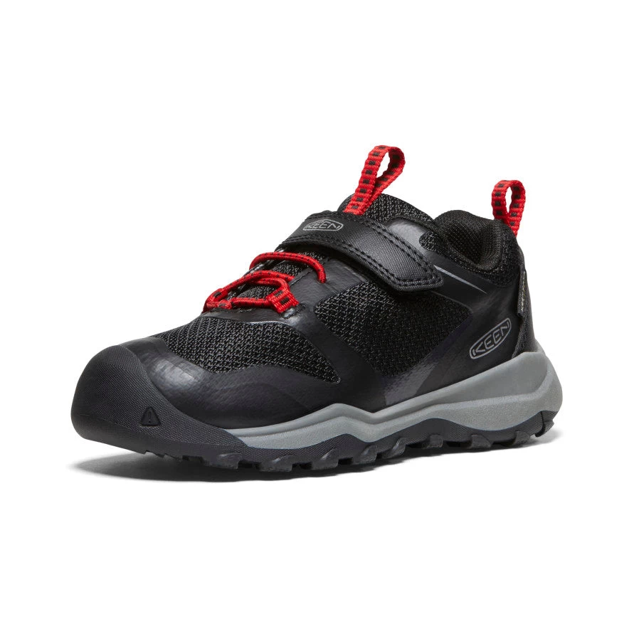 Keen Little Kids' Wanduro Waterproof Shoe | Black/Ribbon Red 3 Keen Little Kids' Wanduro Waterproof Shoe | Black/Ribbon Red - Image 3